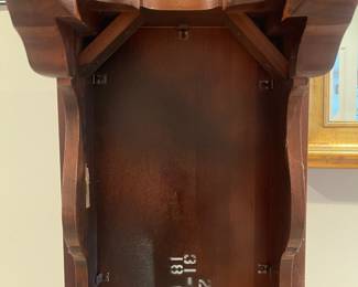 F94 - $125. Knob Creek Entry Table - Solid wood in very good condition. Was covered by a runner and has a 1" stripe down the front that looks like sun fading. Otherwise great condition - very sturdy! Measures 56" x 17" x 27" tall. 