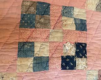 F79 - $20. Vintage Cutter Quilt. Measures 64" x 70". In VERY rough condition - truly a cutter quilt. 