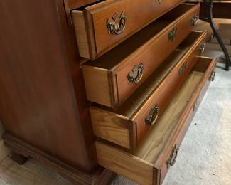 F3 - $225. Maddox Colonial Reproductions - Jamestown NY. Small Secretary Very Good Vintage Condition! Measures 34" wide x 18" deep x 38.5" tall. 