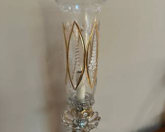 F2 - $125. New Old Stock (we took it out of the box) Baccarat Candlestick Lamp. Measures 21" tall. 