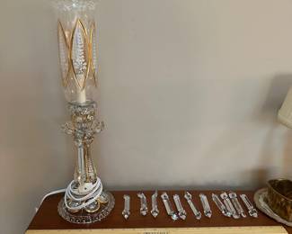 F2 - $125. New Old Stock (we took it out of the box) Baccarat Candlestick Lamp. Measures 21" tall. 