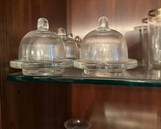 F48 - $30. Set of 5 Condiment Cloches / Butter Dome. 