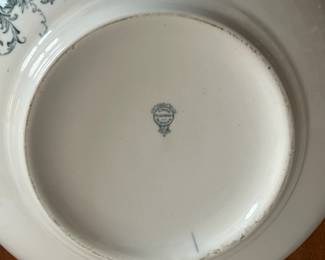 F83 - $40. Maddocks Lamberton Works Pitcher & Bowl Set. Royal Porcelain. Measures 15" across x 4.5" tall. Pitcher is 11.5" tall. 