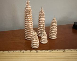 F54 - $20. Set of 5 Shaved Christmas Trees in excellent vintage condition!