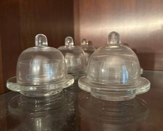 F48 - $30. Set of 5 Condiment Cloches / Butter Dome. 