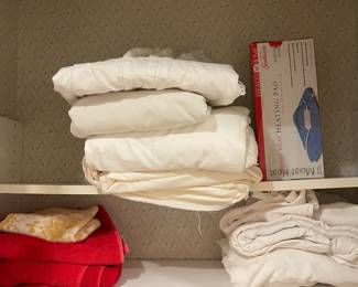 F59 - $30. Linen LOT. Take All. Sheets, towels, pillowcases etc. Lots of basics. 