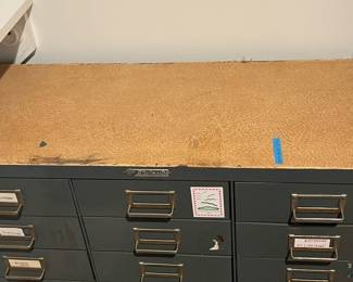 F89 - $150. 30 Drawer Metal Cabinet by SteelMaster. Measures 30" wide x 11.5" deep x 37" tall. 