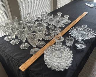 F41 - $80 LOT of Fostoria Cube Glass. 