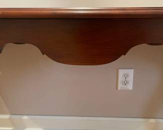 F94 - $125. Knob Creek Entry Table - Solid wood in very good condition. Was covered by a runner and has a 1" stripe down the front that looks like sun fading. Otherwise great condition - very sturdy! Measures 56" x 17" x 27" tall. 