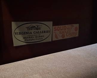 F7 - $750. Henkel-Harris Co.  Solid Wild Black Cherry. Drop Leaf Table. Style # 2123. Includes 4 chairs. Measures 44" wide x 6' long. 29" tall. 24" with the leaves down. Very good vintage condition - was always used with the table pads on it. 