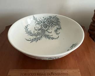 F83 - $40. Maddocks Lamberton Works Pitcher & Bowl Set. Royal Porcelain. Measures 15" across x 4.5" tall. Pitcher is 11.5" tall. 