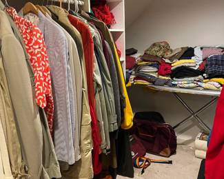 Vintage Mens & Women's Clothing. Lots of LL Bean. Mostly sizes 42x32 pants, Large XL Shirt. Ladies are size Large / 12/14. 