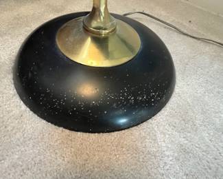 F85 - $60. Tole Painted Adjustable Floor Lamp. 56" tall. Metal with a metal shade. 