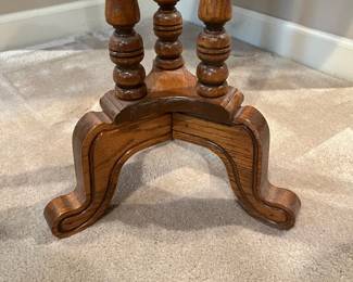 F65 - $30. Solid Wood Plant Stand. Measures 13.75" across x 31.5" tall. 