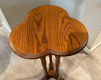 F65 - $30. Solid Wood Plant Stand. Measures 13.75" across x 31.5" tall. 