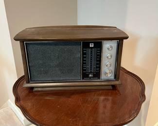 F67 - $30. RCA Solid State Dual Speaker Radio. Works! Volume is very touchy though. 