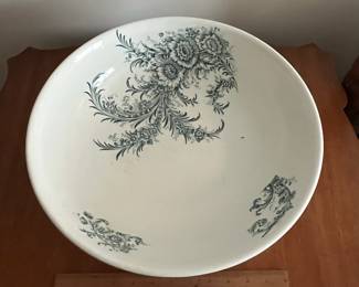 F83 - $40. Maddocks Lamberton Works Pitcher & Bowl Set. Royal Porcelain. Measures 15" across x 4.5" tall. Pitcher is 11.5" tall. 