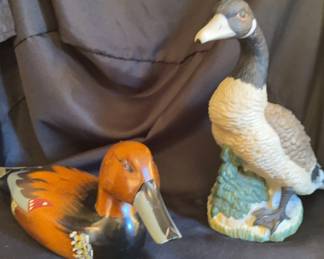 Ceramic Canadian Goose Wooden Duck
