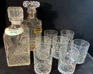 Decanters And Lowball Glasses