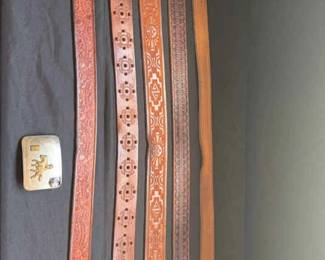 Leather Belts And Nickle Silver Buckle