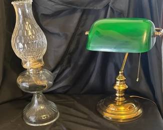 Oil Lamp Green Bankers Lamp