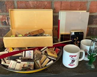 Vintage Las Vegas Matchbooks And Modern Brand Brass Lighter