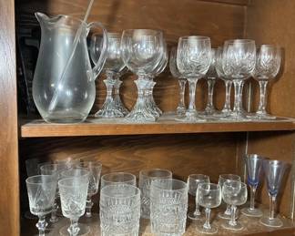 Assorted Clear Glass And Crystal Glassware