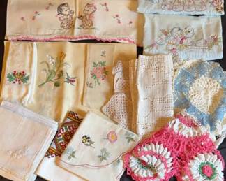 Embroidered Pillowcases Crochet Doilies and More