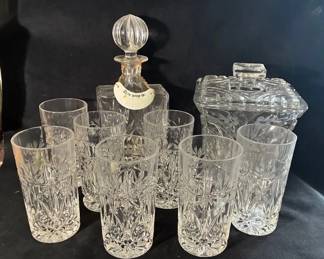 Crystal Ice Bucket And Highball Glasses