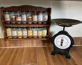 Vintage Spice Rack And EKS Scale
