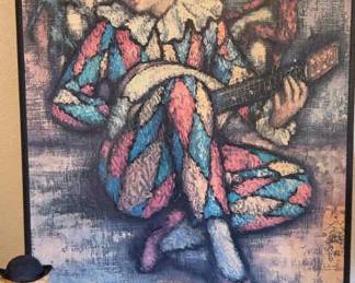 Vintage Harlequin Girl Art and Other Decor