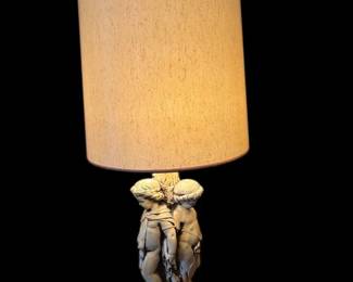 Vintage Cherub Ceramic Lamp