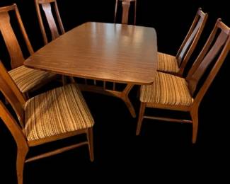 Mid Century Garrison Furniture Co Walnut Table and Chairs