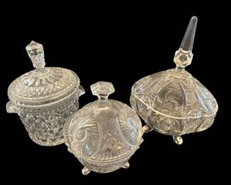 Lidded Crystal Candy Dishes