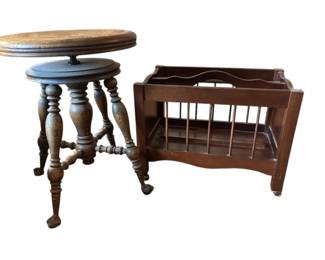 Piano Stool And Magazine Rack