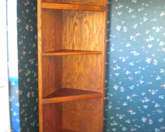 Oak corner shelf  unit