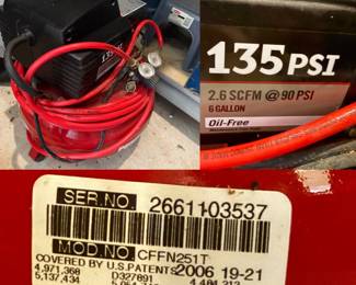 Porter Cable Air Compressor CFFN251T 135PSI