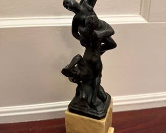 12” Ratto  Delle Sabine Giambologna Bronze Marble Base Statue Made Italy Sculpture