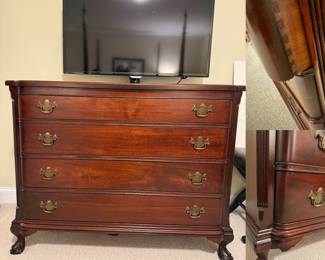 mahogany four-drawer dresser Ball & Claw Chippendale style