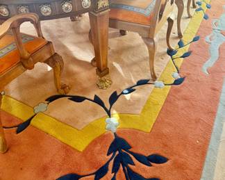 Custom cut wool pile rug 