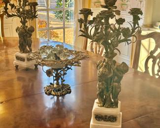 French Dore'-Bronze Candleabras - A Pair