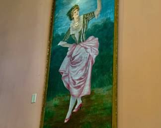 Large oil tapestry of the gypsy maiden