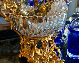 A French 19th Century Louis XVI St. Ormolu Crystal Centerpiece