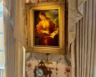 19th C Neoclassical oil on canvas