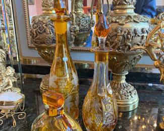 Amber Bohemian Moser glass