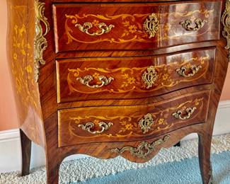 Antique French Louis Revival Marquetry Commode Chest of Drawers 19th Century