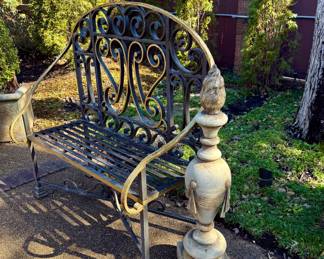 Antique iron bench - 2