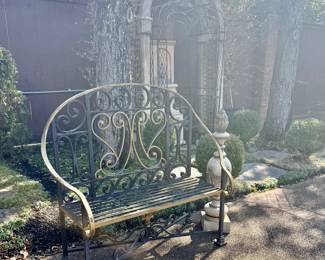 Antique iron bench