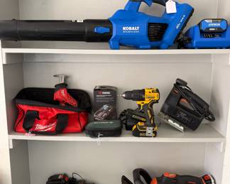 Milwaukee, Black & Decker, DeWalt and Kobalt Tools.