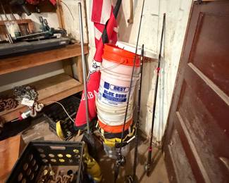 New fishing poles, vintage poles,